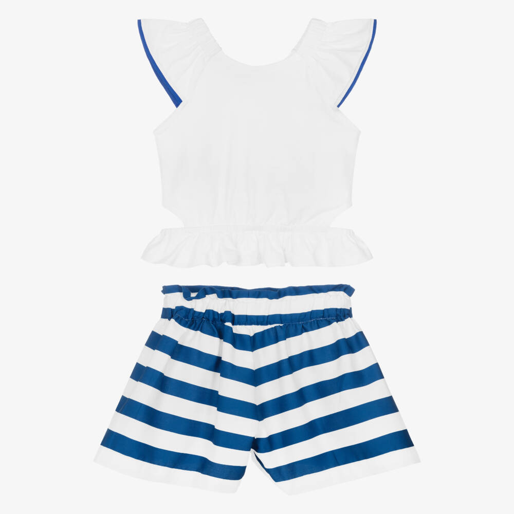 Lapin House-Girls Nautical Stripe Cotton Dog Set | Childrensalon Outlet