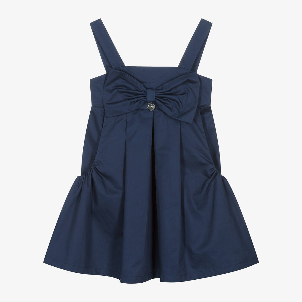 Lapin House-فستان قطن بوبلين لون كحلي | Childrensalon Outlet