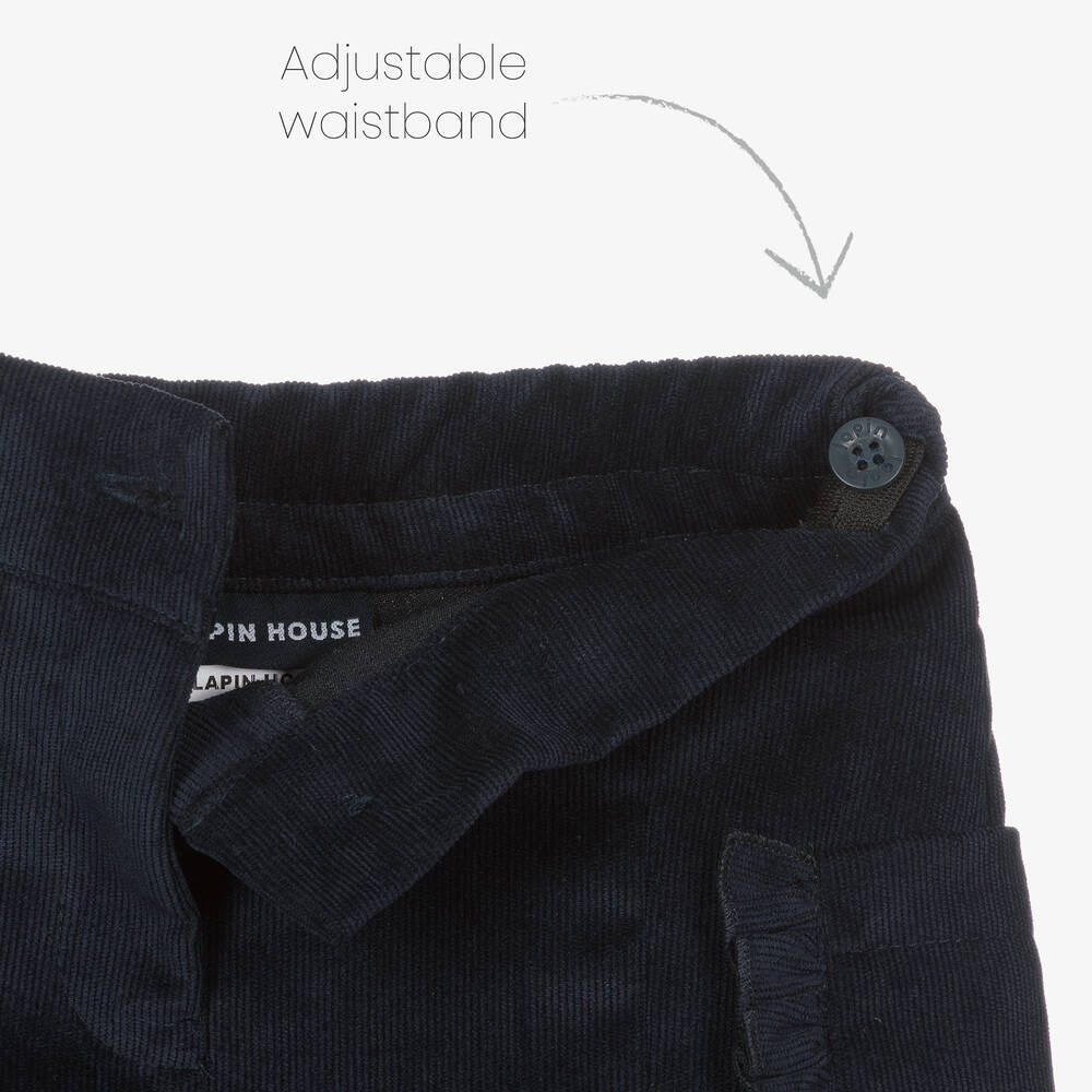 Lapin House-بنطلون كولوت بجيوب كوردروي لون كحلي للبنات | Childrensalon Outlet