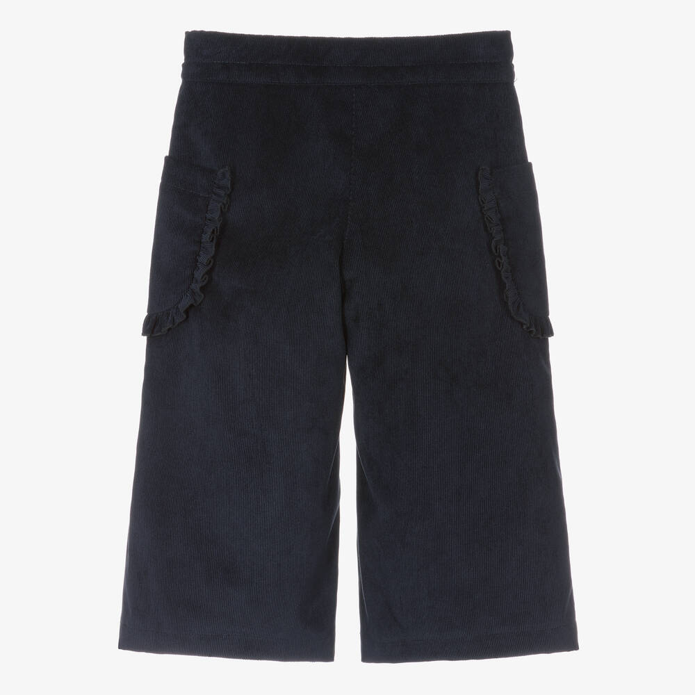 Lapin House-بنطلون كولوت بجيوب كوردروي لون كحلي للبنات | Childrensalon Outlet