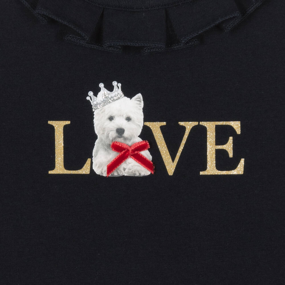 Lapin House-Girls Navy Blue Cotton Top | Childrensalon Outlet