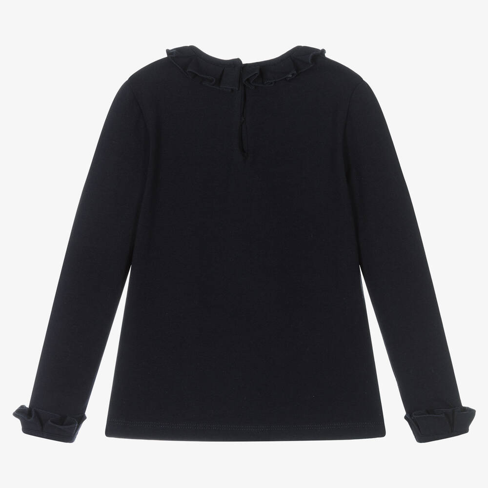 Lapin House-Girls Navy Blue Cotton Top | Childrensalon Outlet
