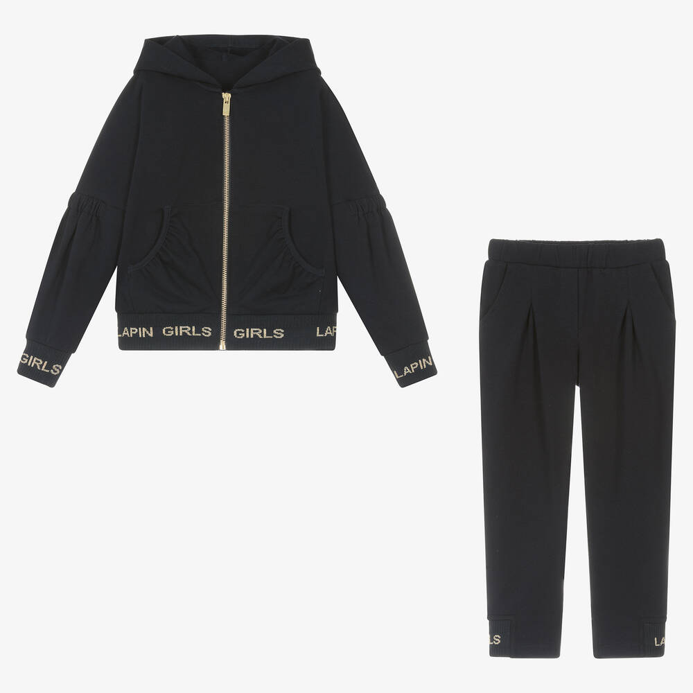 Lapin House-بدلة رياضية قطن جيرسي لون كحلي للبنات | Childrensalon Outlet