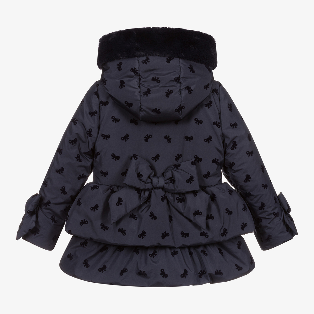 Lapin House-معطف هودي نايلون لون كحلي للبنات | Childrensalon Outlet