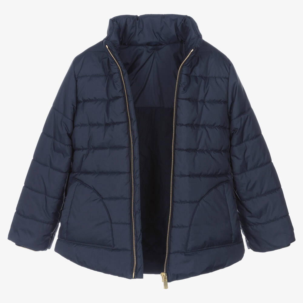 Lapin House-Girls Navy Blue Padded Coat | Childrensalon Outlet