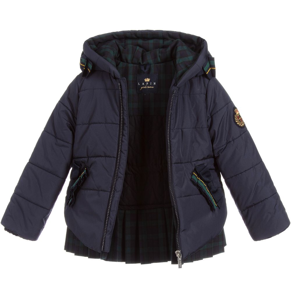 Lapin House-Girls Navy Blue Padded Jacket | Childrensalon Outlet