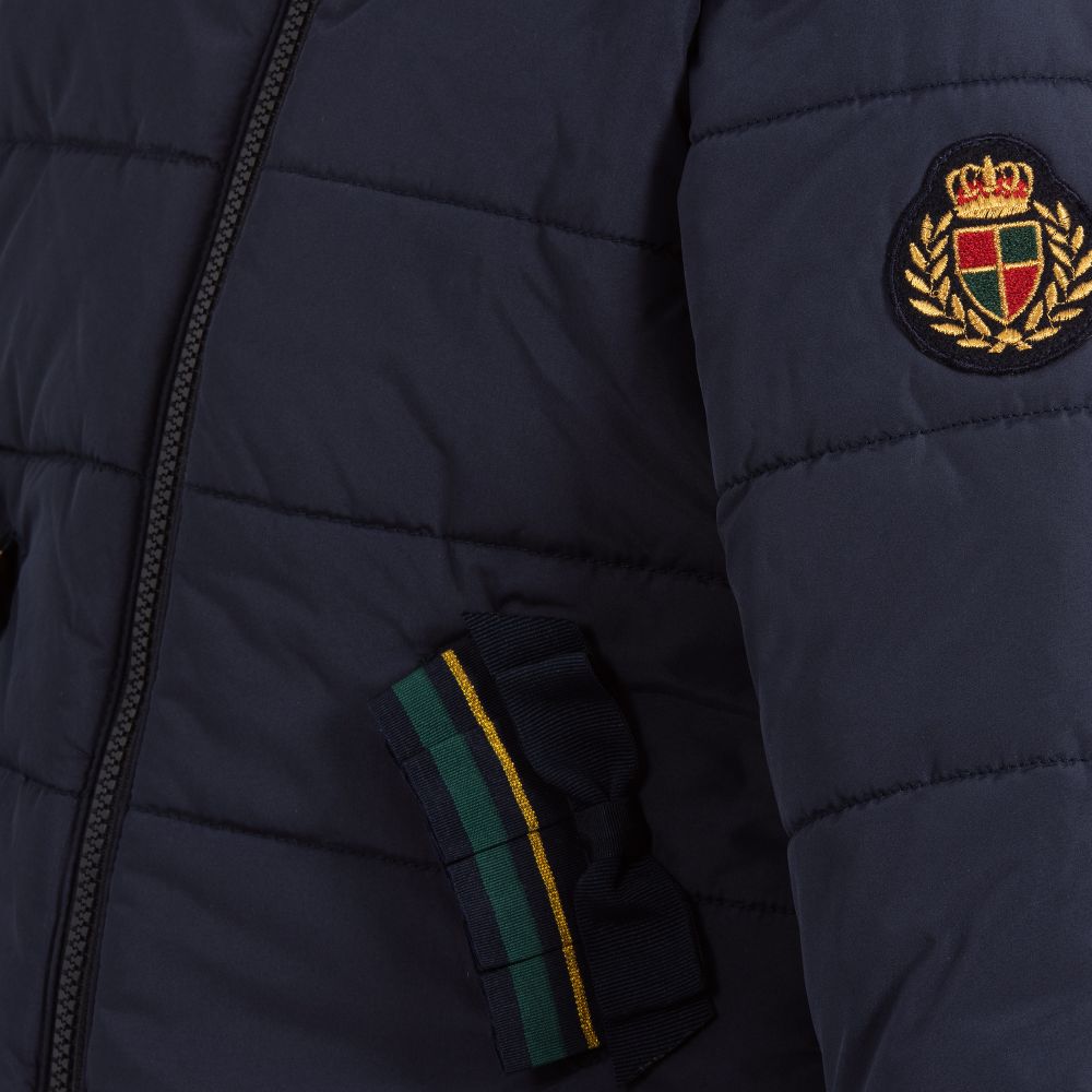 Lapin House-Girls Navy Blue Padded Jacket | Childrensalon Outlet