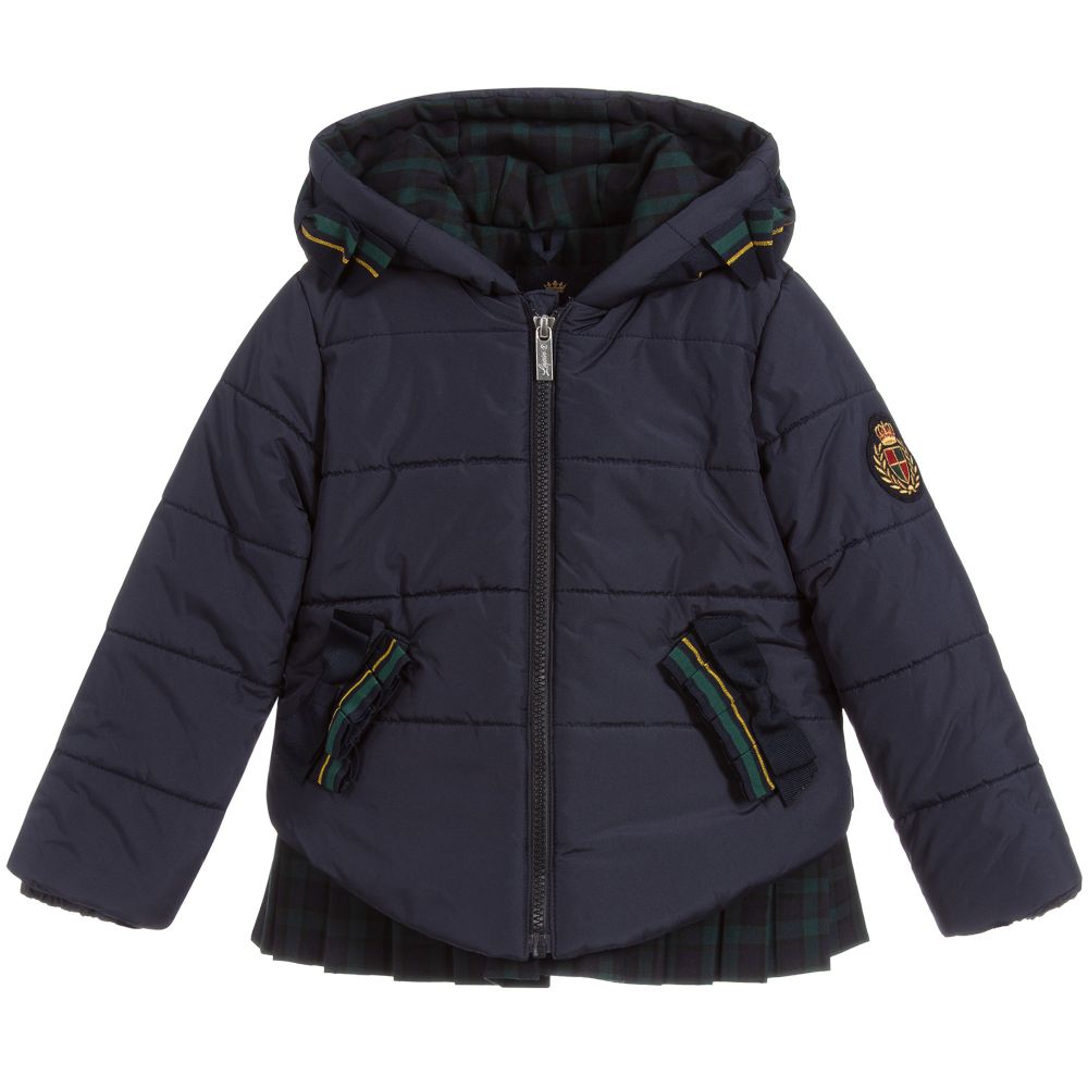 Lapin House - Girls Navy Blue Padded Jacket | Childrensalon