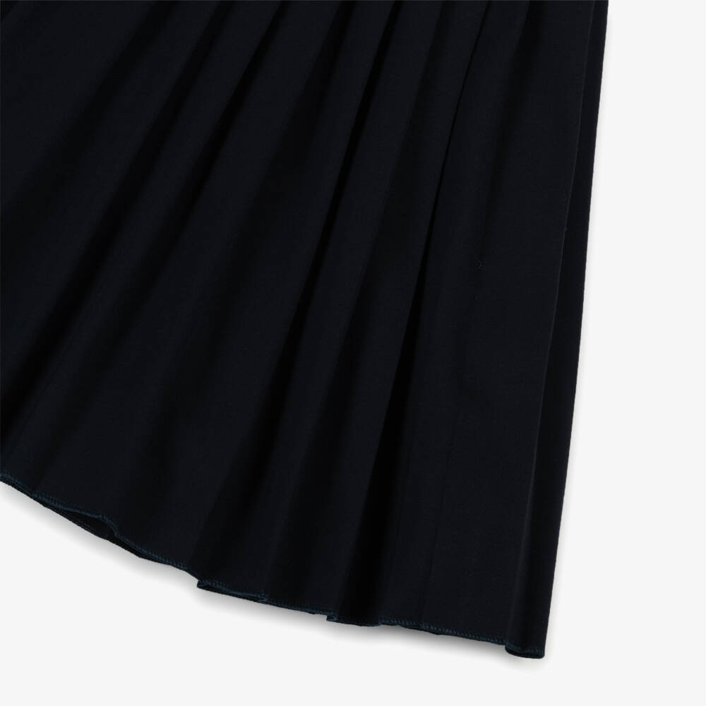 Lapin House-Girls Navy Blue Pleated Dress with Bow | Childrensalon Outlet