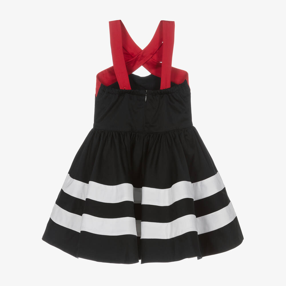 Lapin House-Girls Navy Blue Striped Cotton Dress | Childrensalon Outlet