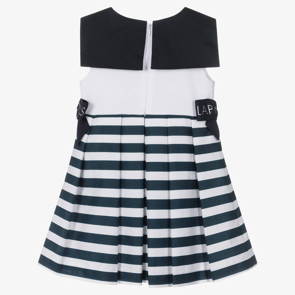 Lapin House-Girls Navy Blue Striped Sailor Dress | Childrensalon Outlet