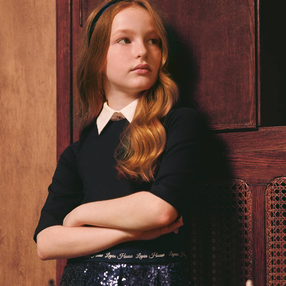 Lapin House-فستان بترتر لون كحلي | Childrensalon Outlet