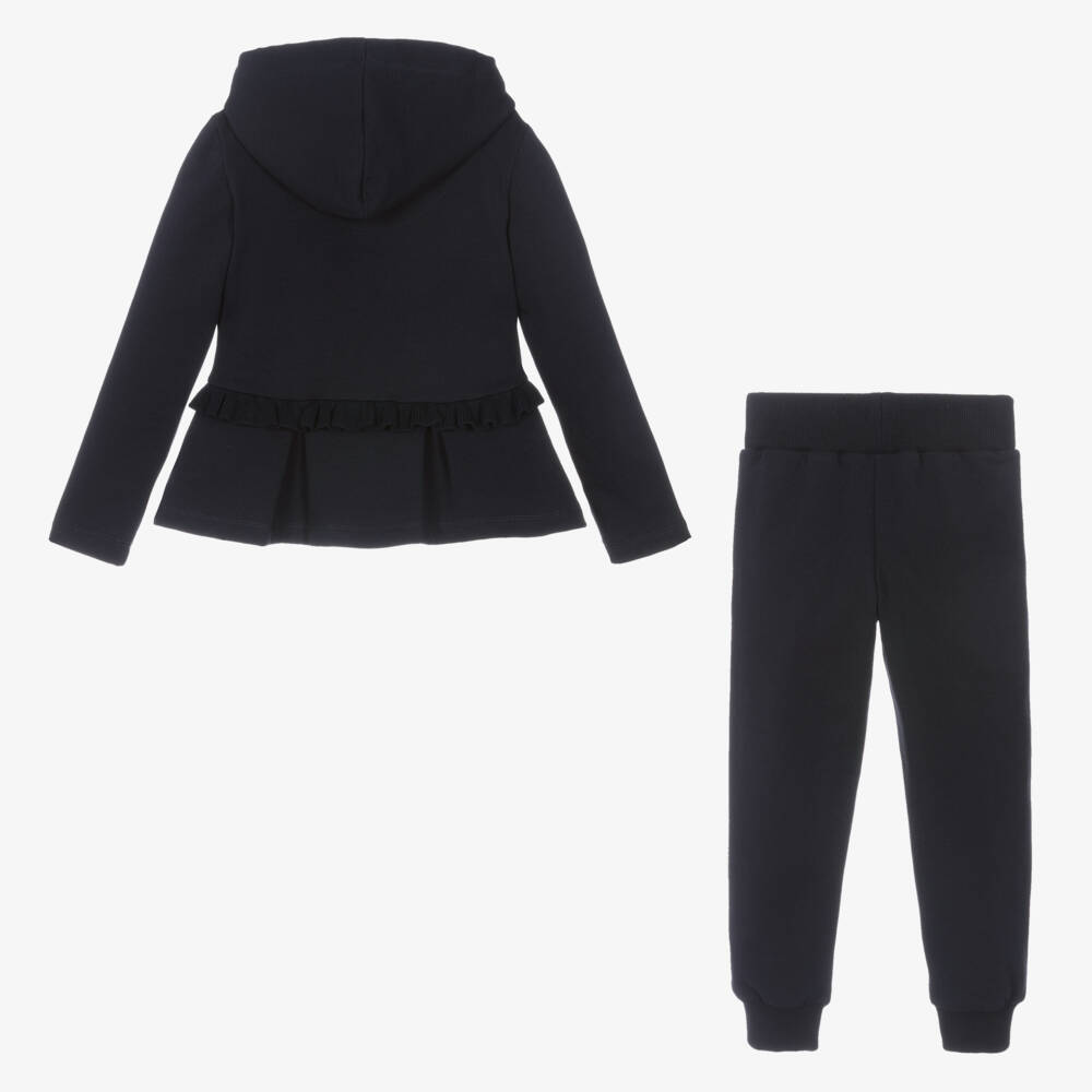 Lapin House-Girls Navy Ruffle Trim Set | Childrensalon Outlet