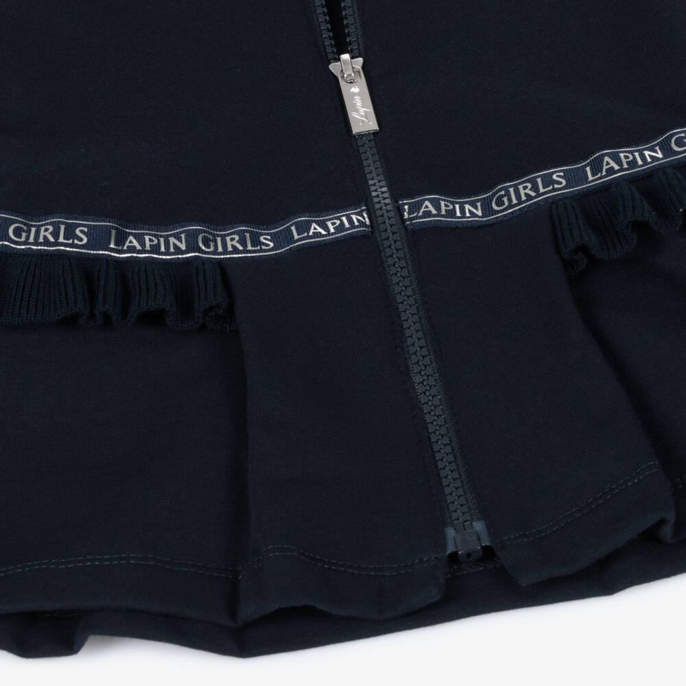 Lapin House-Girls Navy Ruffle Trim Set | Childrensalon Outlet