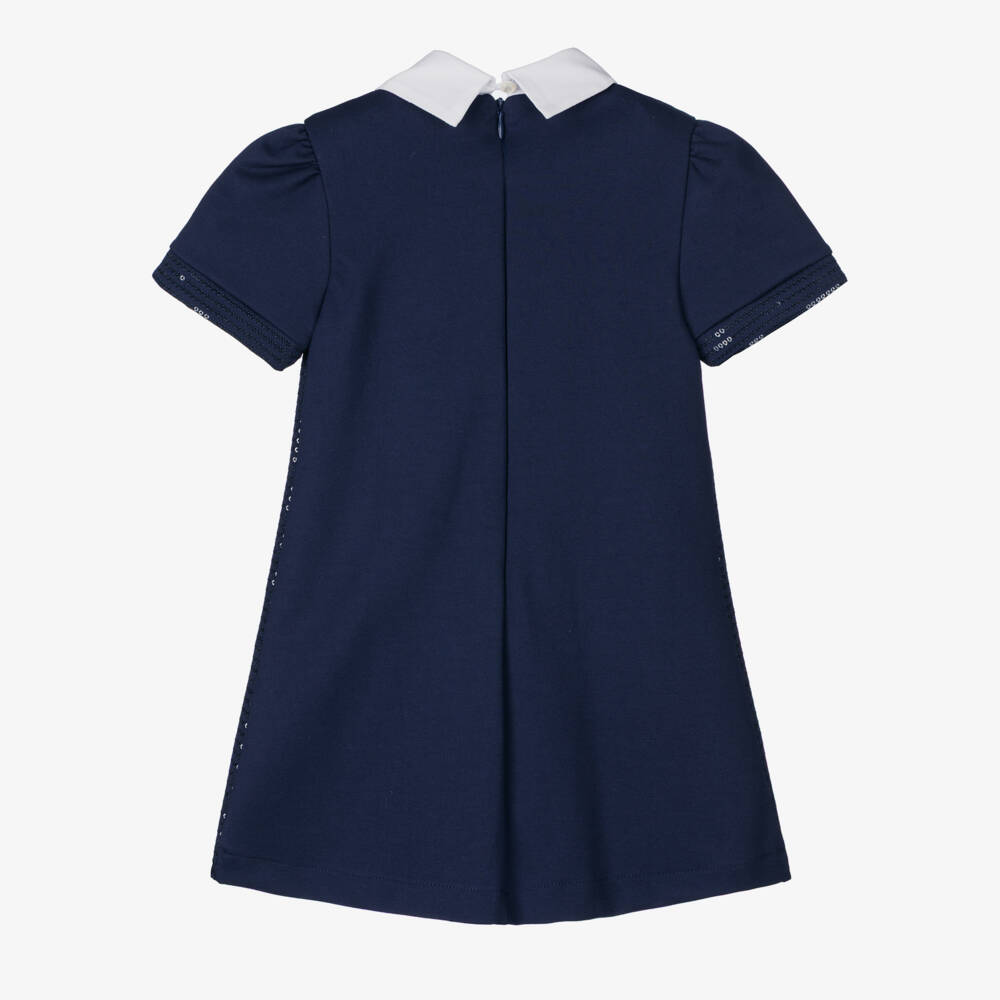 Lapin House-Girls Navy Sequin Bow Dress | Childrensalon Outlet