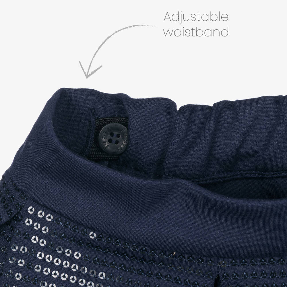 Lapin House-Girls Navy Sparkle Pleated Shorts | Childrensalon Outlet