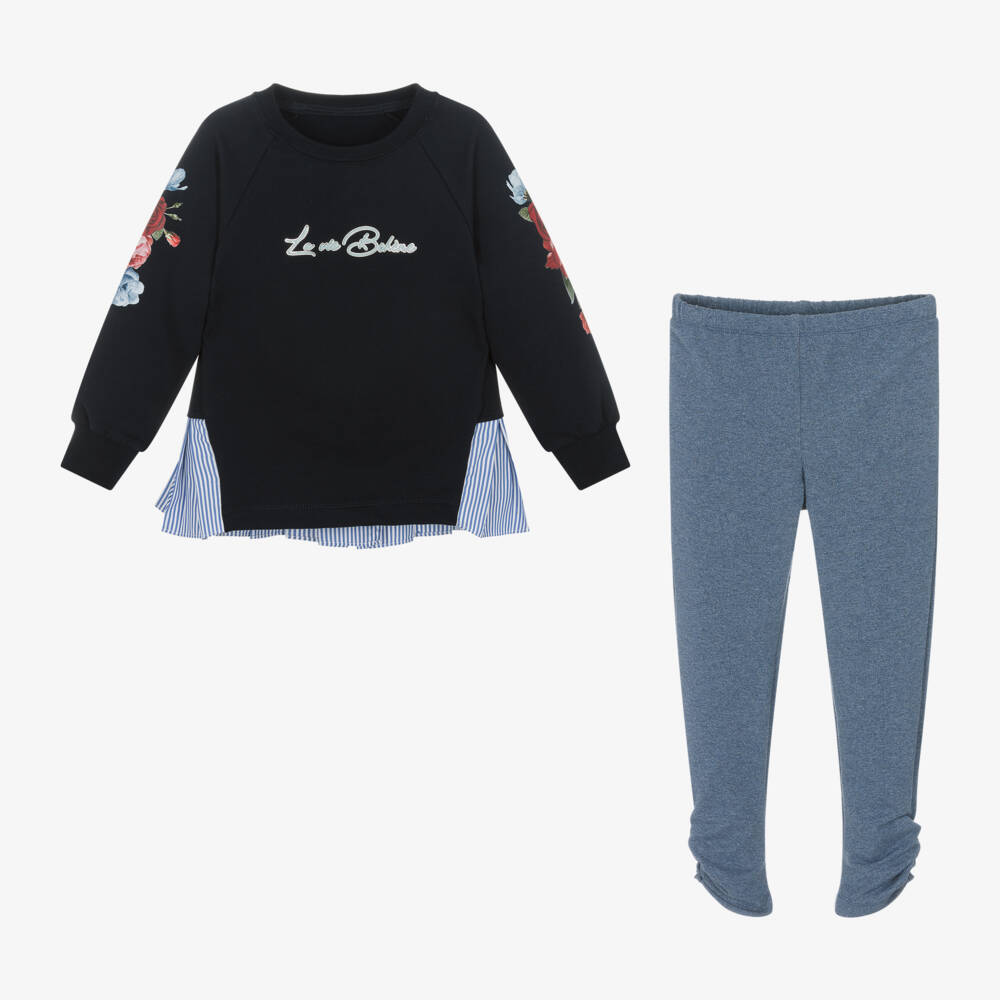 Lapin House-Girls Navy Sweatshirt and Leggings Set | Childrensalon Outlet