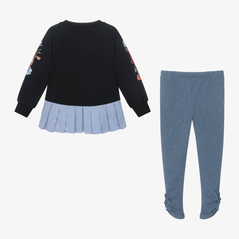 Lapin House-Girls Navy Sweatshirt and Leggings Set | Childrensalon Outlet