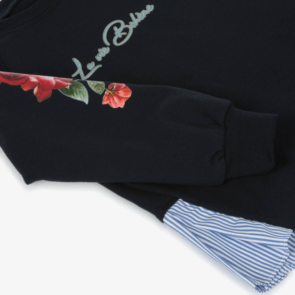 Lapin House-Girls Navy Sweatshirt and Leggings Set | Childrensalon Outlet