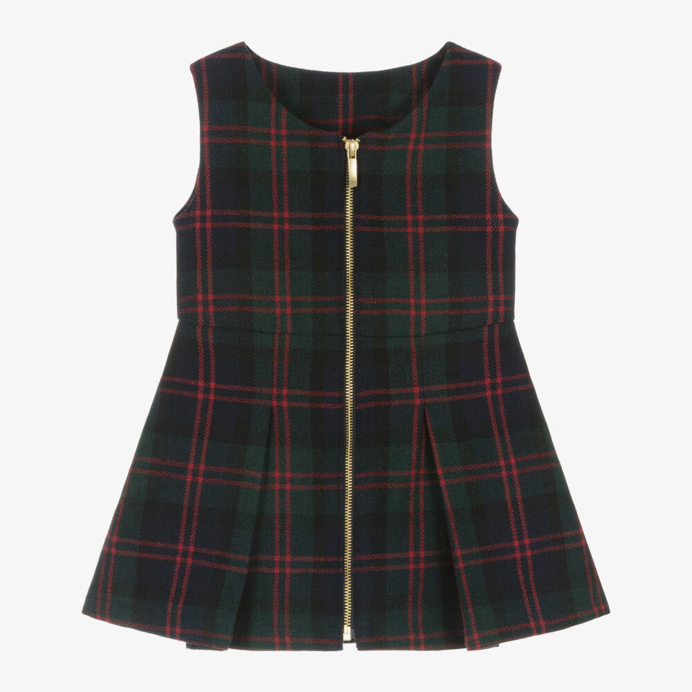Lapin House-Girls Navy Tartan Woollen Dress | Childrensalon Outlet