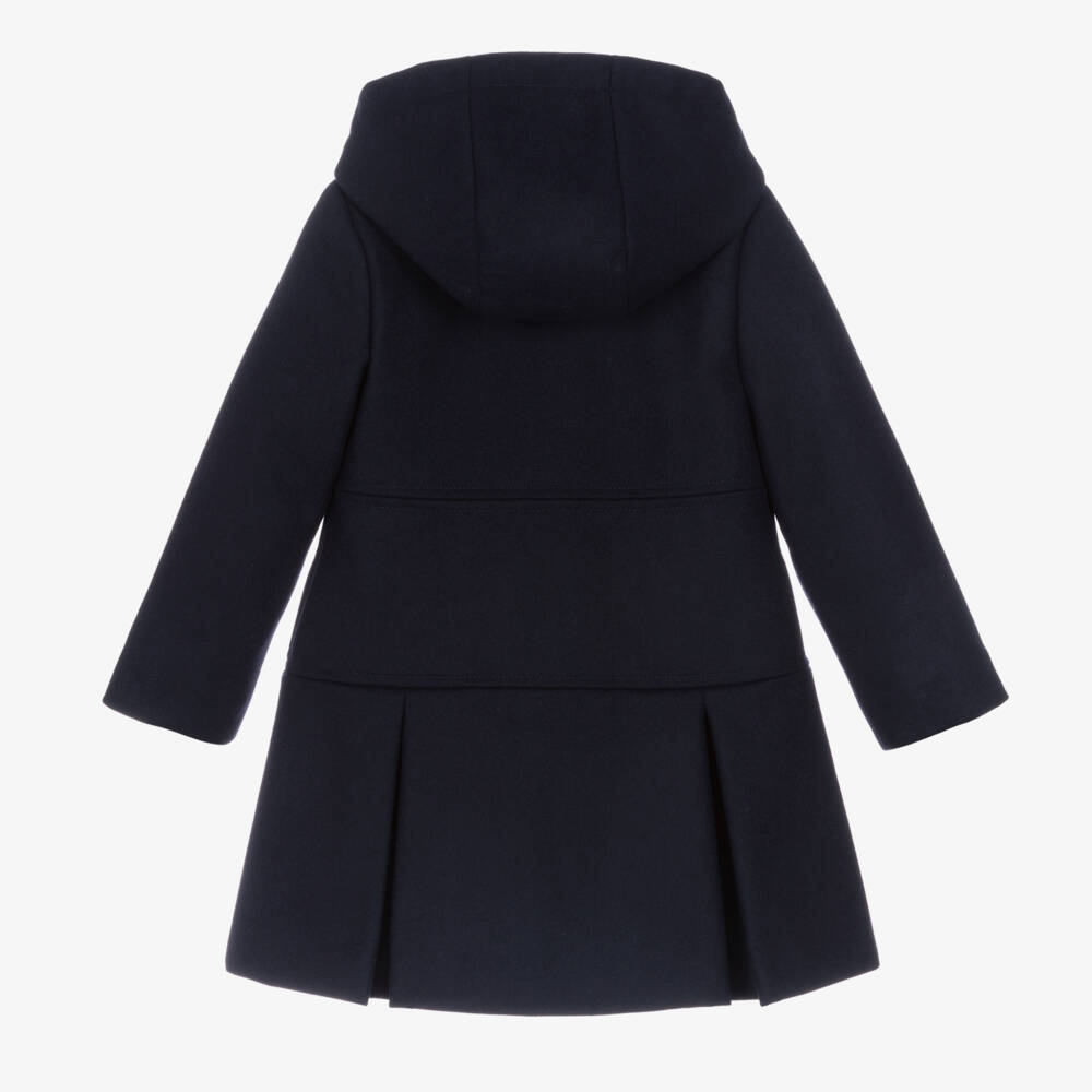 Lapin House-Синее шерстяное пальто с бантиками для девочек | Childrensalon Outlet