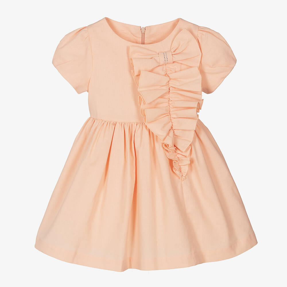 Lapin House - Girls Orange Cotton Dress | Childrensalon