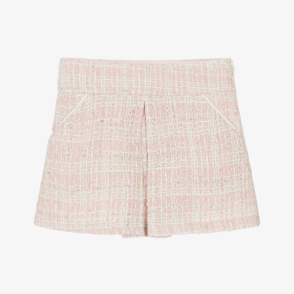 Lapin House-Girls Pale Pink & Ivory Glittery Tweed Skirt | Childrensalon Outlet