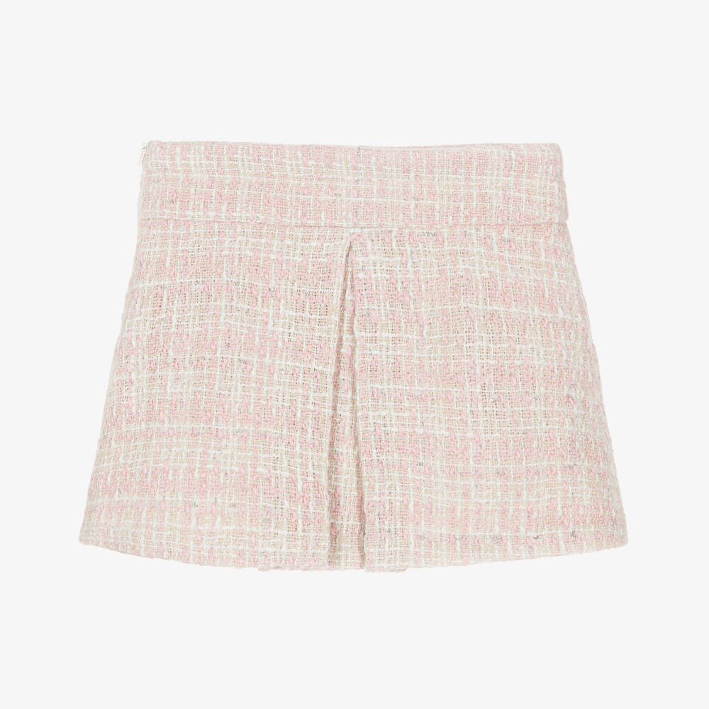 Lapin House-Girls Pale Pink & Ivory Glittery Tweed Skirt | Childrensalon Outlet