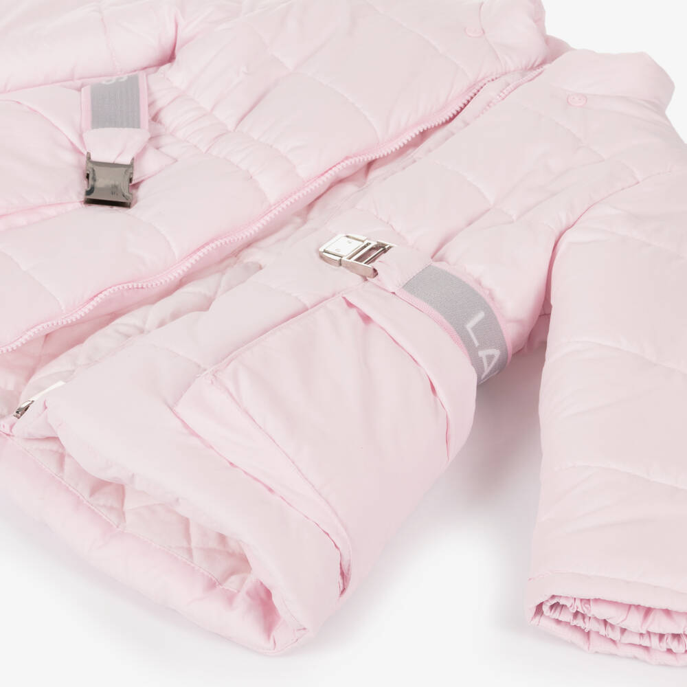 Lapin House-Girls Pale Pink Puffer Jacket | Childrensalon Outlet