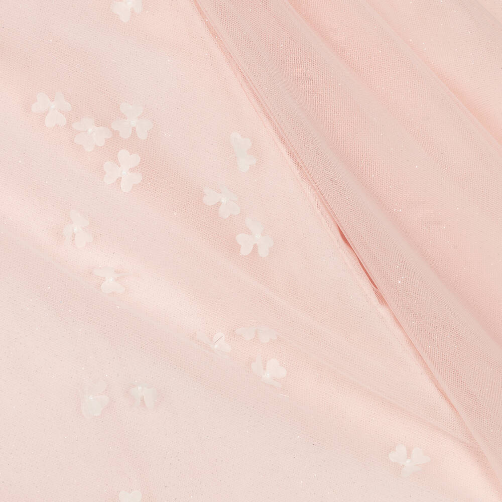 Lapin House-Girls Pale Pink Tulle Bow Dress | Childrensalon Outlet