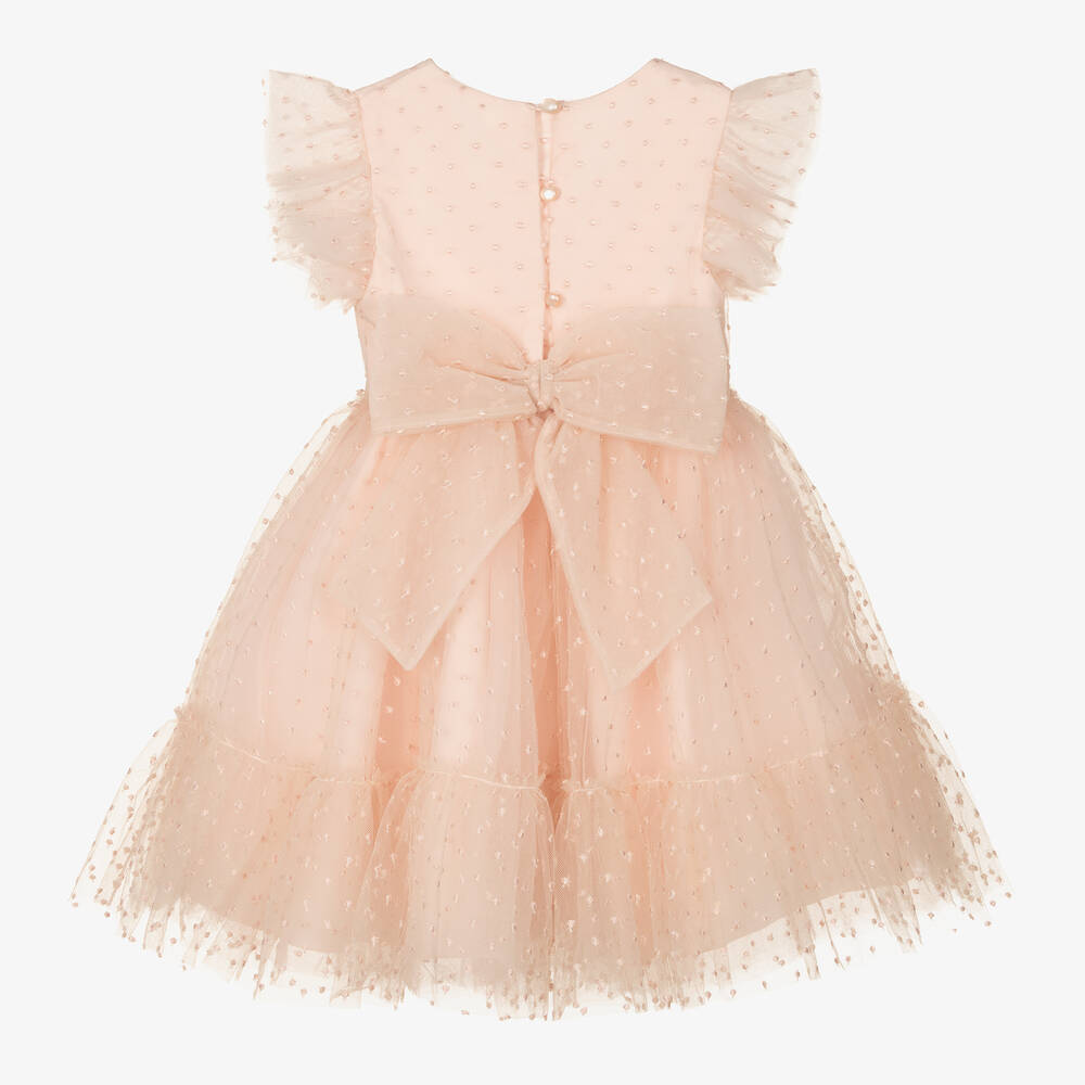 Lapin House-Розовое платье из тюля в горошек | Childrensalon Outlet
