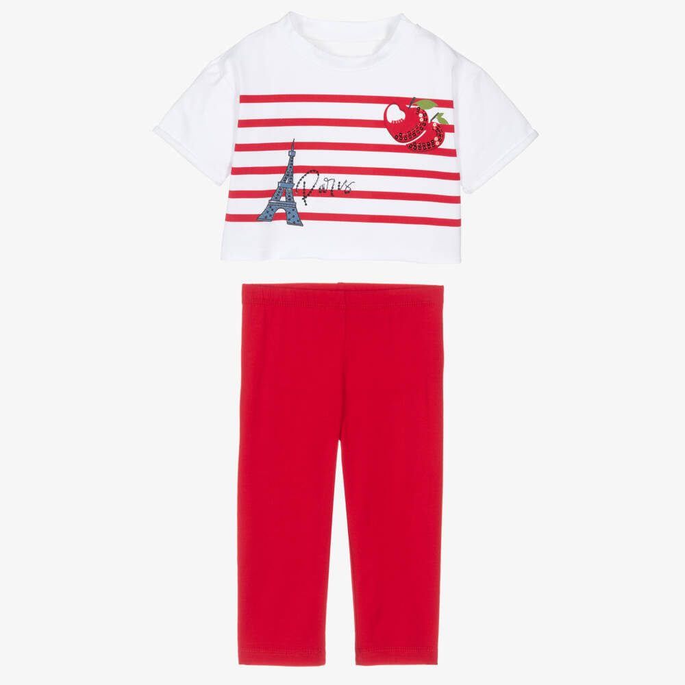 Lapin House-Парижский полосатый хлопковый ансамбль для девочек | Childrensalon Outlet