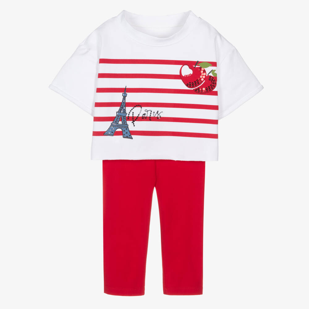 Lapin House-Girls Parisian Stripe Cotton Ensemble | Childrensalon Outlet
