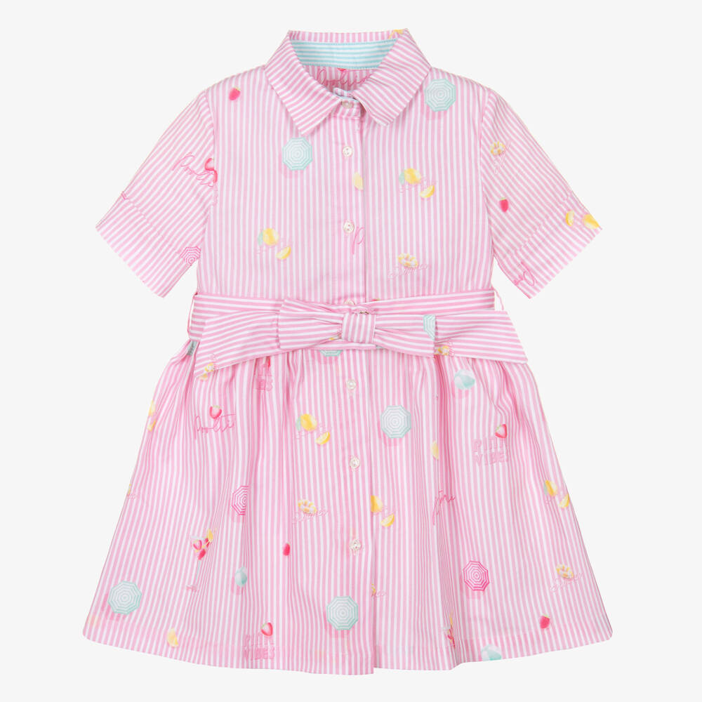 Lapin House-فستان قطن مخطط بألوان الباستيل للبنات | Childrensalon Outlet