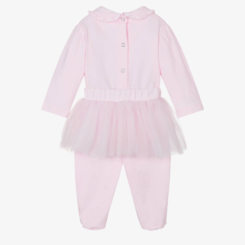 Lapin House-طقم أفرول بيبي غرو وتنورة قطن جيرسي وتول لون زهري | Childrensalon Outlet