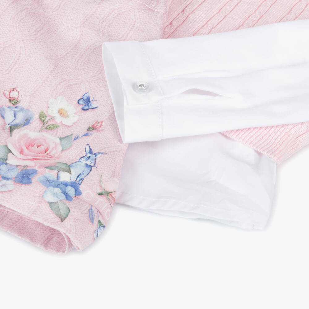 Lapin House-Girls Pink Blouse & Shorts Ensemble | Childrensalon Outlet