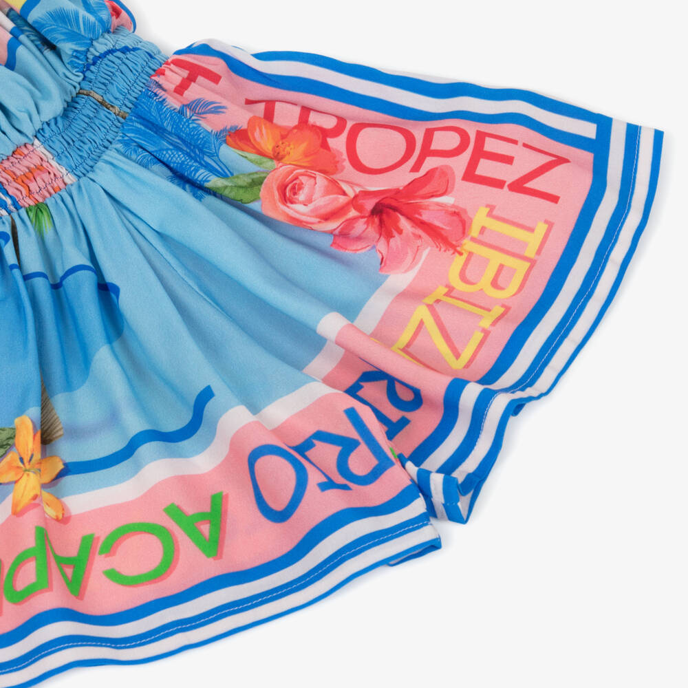 Lapin House-Girls Pink & Blue Adventure Playsuit | Childrensalon Outlet