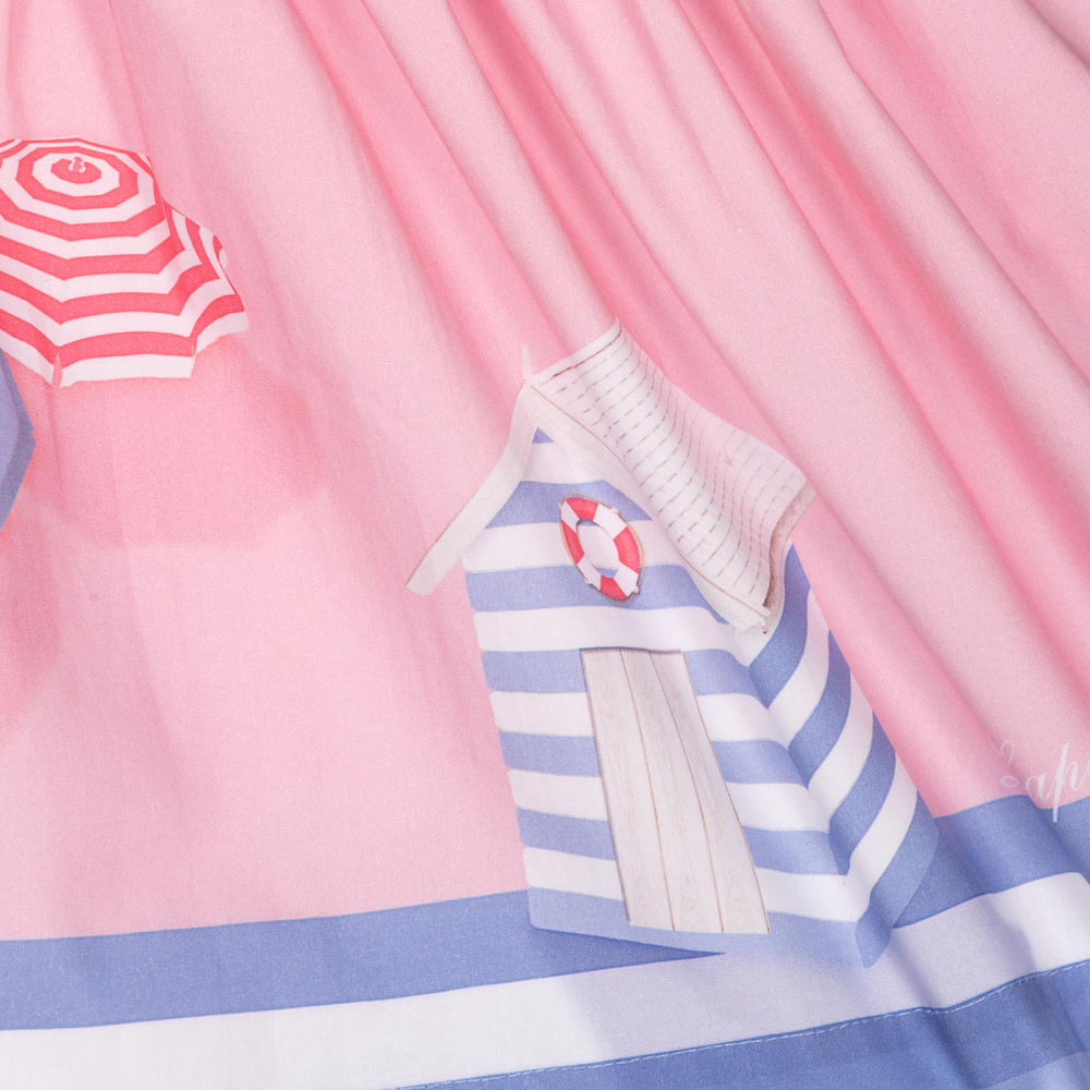 Lapin House-Girls Pink & Blue Cotton Dress | Childrensalon Outlet