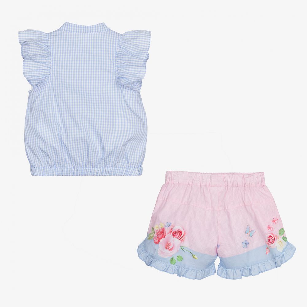 Lapin House-Girls Pink & Blue Shorts Set | Childrensalon Outlet