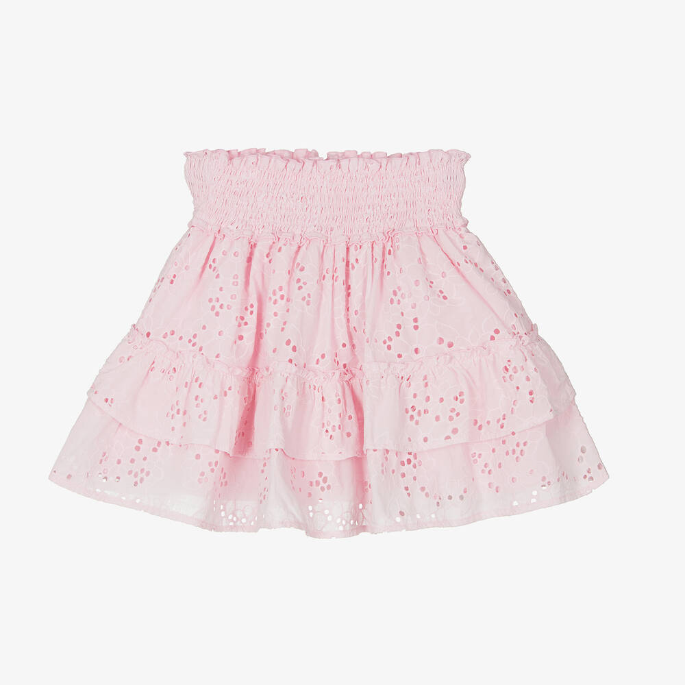 Lapin House-Girls Pink Broderie Anglaise Skirt  | Childrensalon Outlet