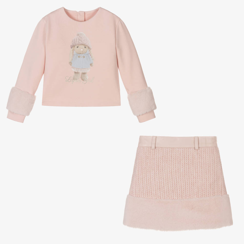 Lapin House-Girls Pink Bunny Skirt Set | Childrensalon Outlet