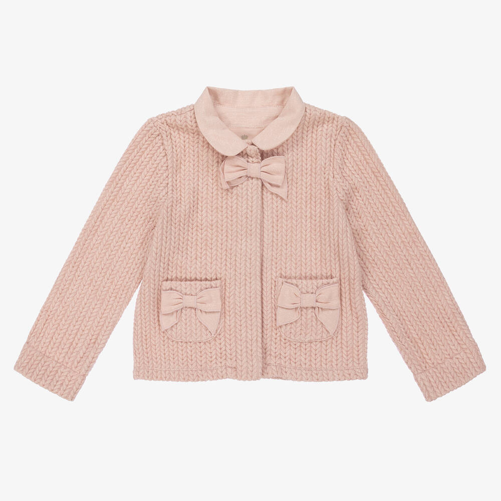 Lapin House-كارديغان فيسكوز محبوك لون زهري للبنات | Childrensalon Outlet