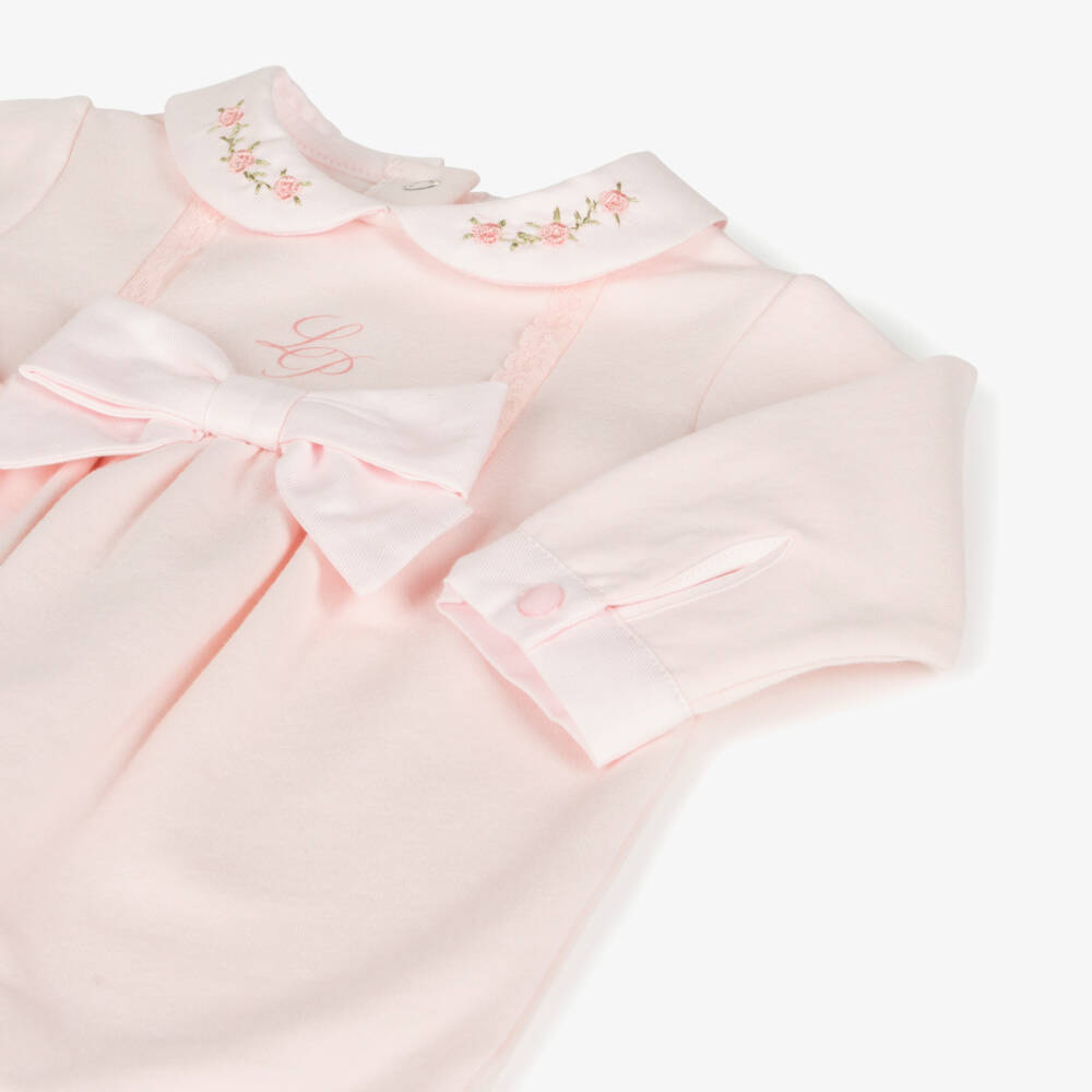 Lapin House-Girls Pink Collared Babysuit | Childrensalon Outlet