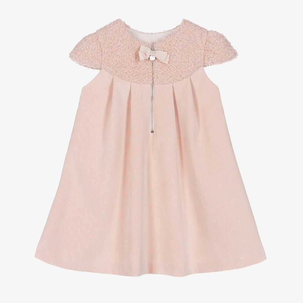 Lapin House - Robe rose velours en côtelé fille | Childrensalon