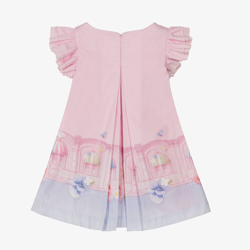 Lapin House-Girls Pink Cotton Bow Dress | Childrensalon Outlet