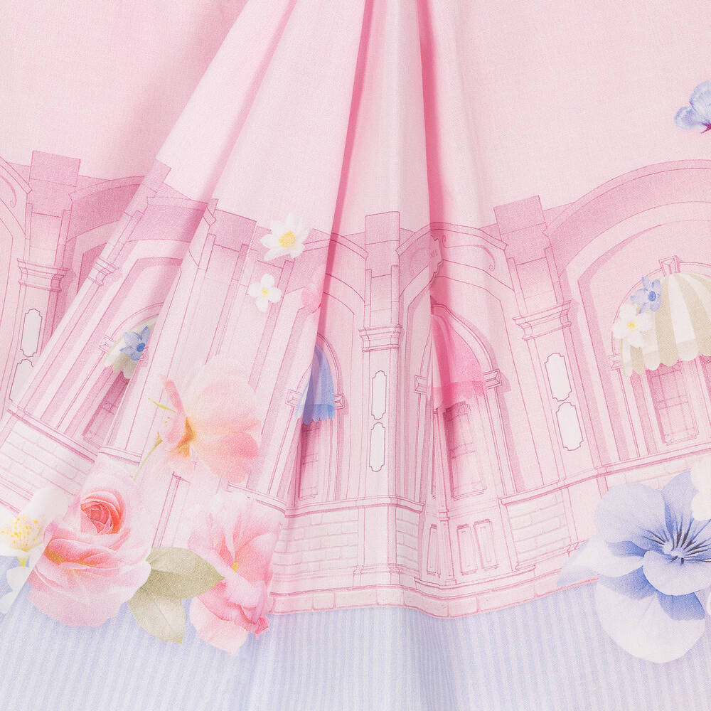 Lapin House-Girls Pink Cotton Bow Dress | Childrensalon Outlet