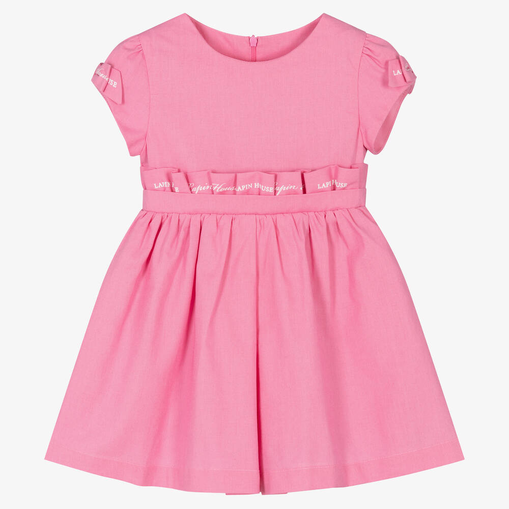 Lapin House - Girls Pink Cotton Dress | Childrensalon