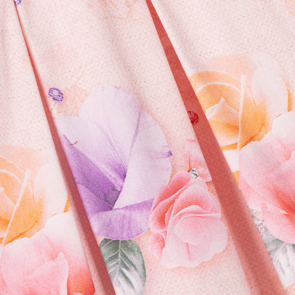 Lapin House-Розовое хлопковое платье с цветами | Childrensalon Outlet