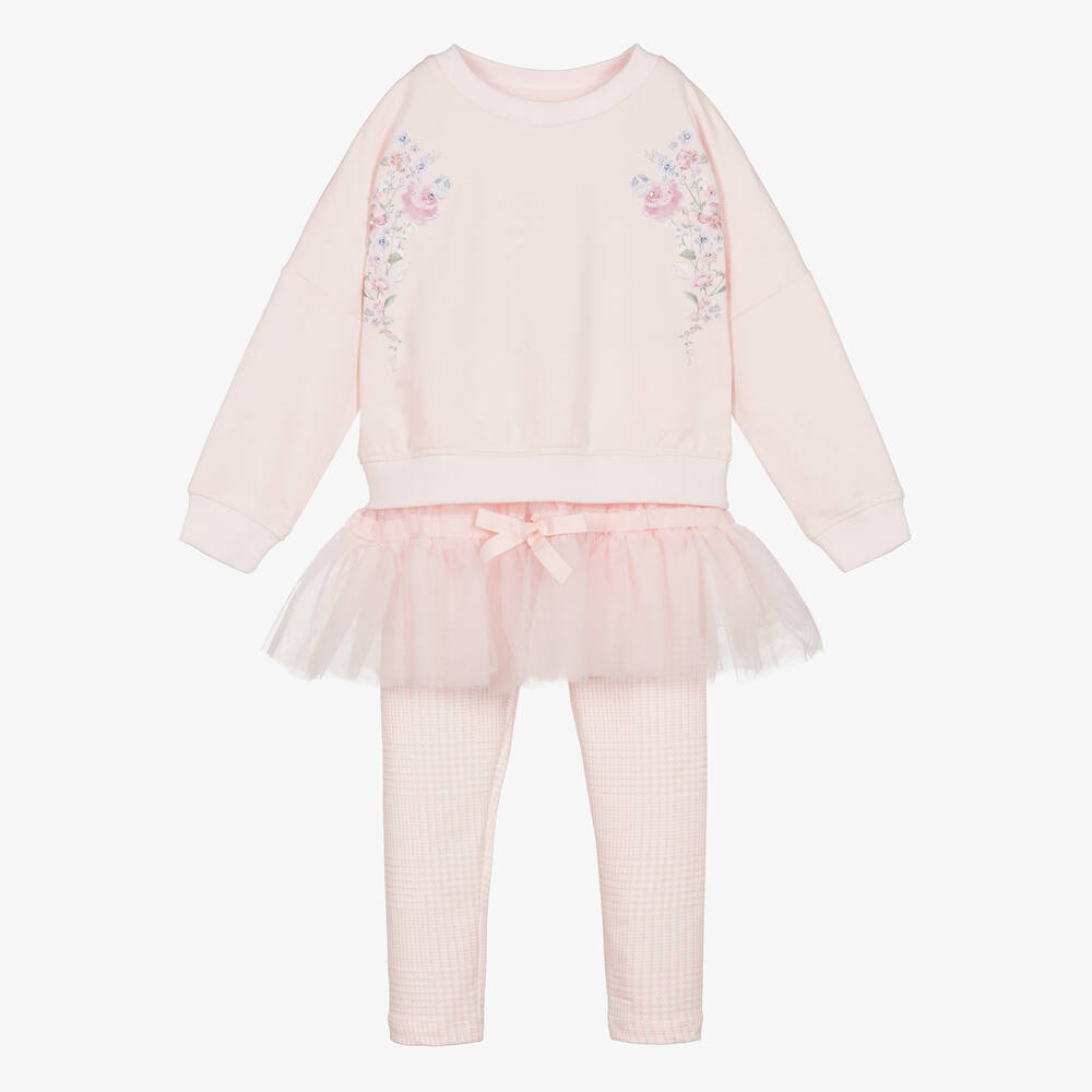 Lapin House-Розовый топ с цветами и легинсы из хлопка | Childrensalon Outlet