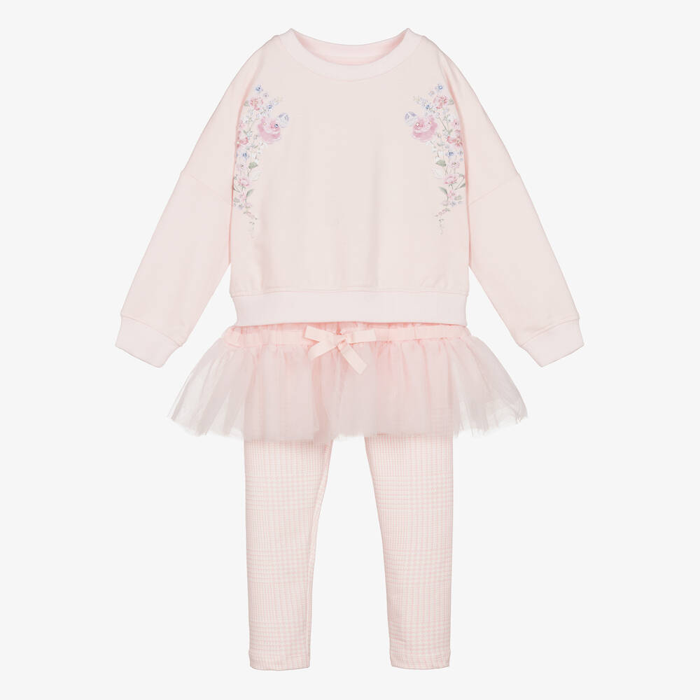 Lapin House - Rosa Blumen-Baumwoll-Leggings-Set | Childrensalon